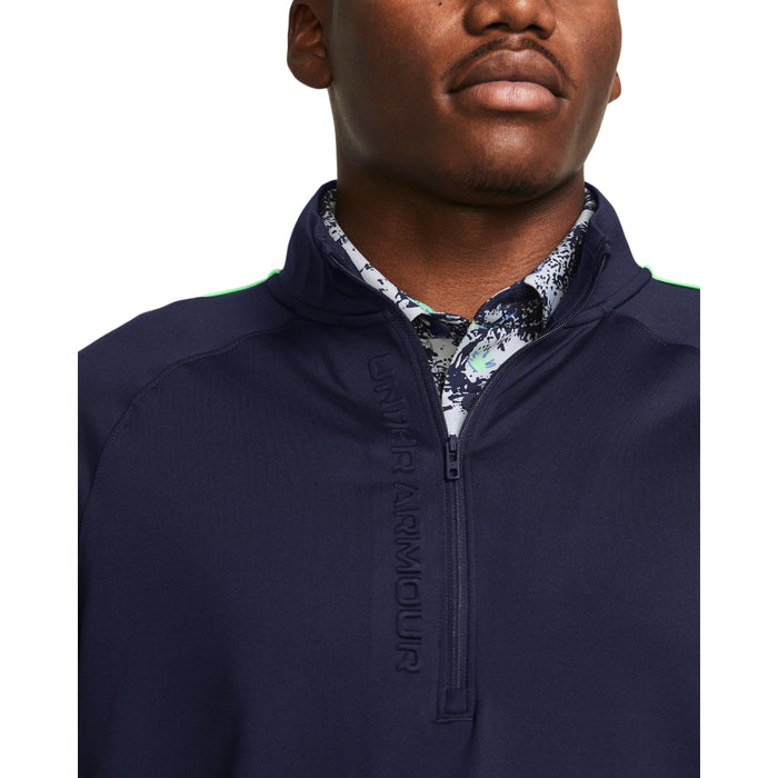 Under Armour Storm Golf 1/2 Zip Midlayer - Midnight Navy / Matrix Green
