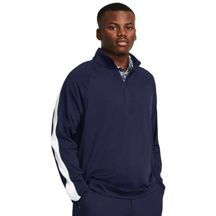 Under Armour Storm Golf 1/2 Zip Midlayer - Midnight Navy / Matrix Green