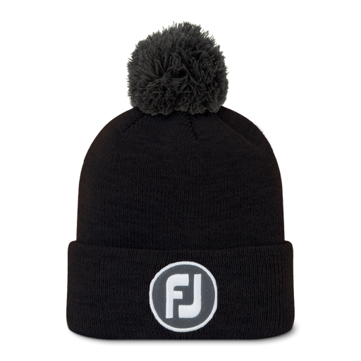 FootJoy Pom Pom Solid Knit Beanie Hat Colour - Black/Charcoal