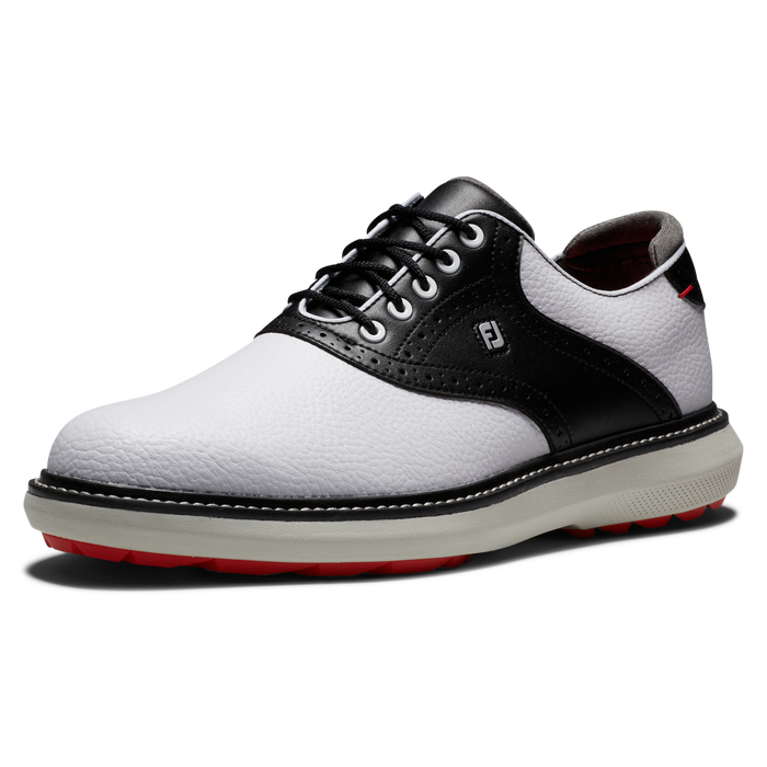 footjoy traditions spikeless mens golf shoes white & black