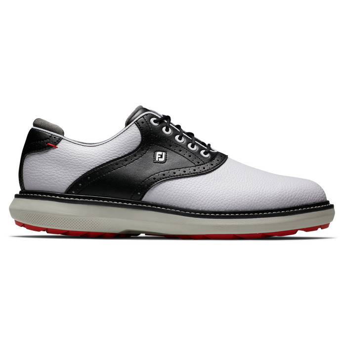footjoy traditions spikeless mens golf shoes white & black