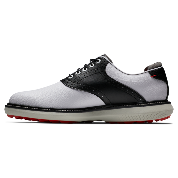 footjoy traditions spikeless mens golf shoes white & black