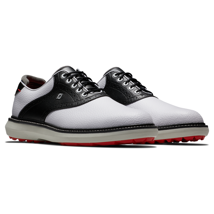 footjoy traditions spikeless mens golf shoes white & black