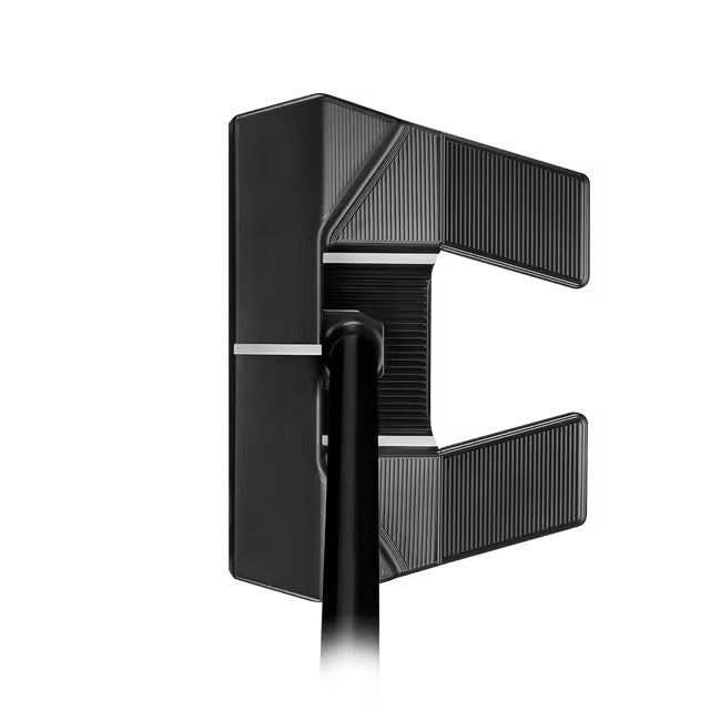 Scotty Cameron Phantom 5 OC Spec III putter, black mallet head with textured wings and silver alignment lines, top view.