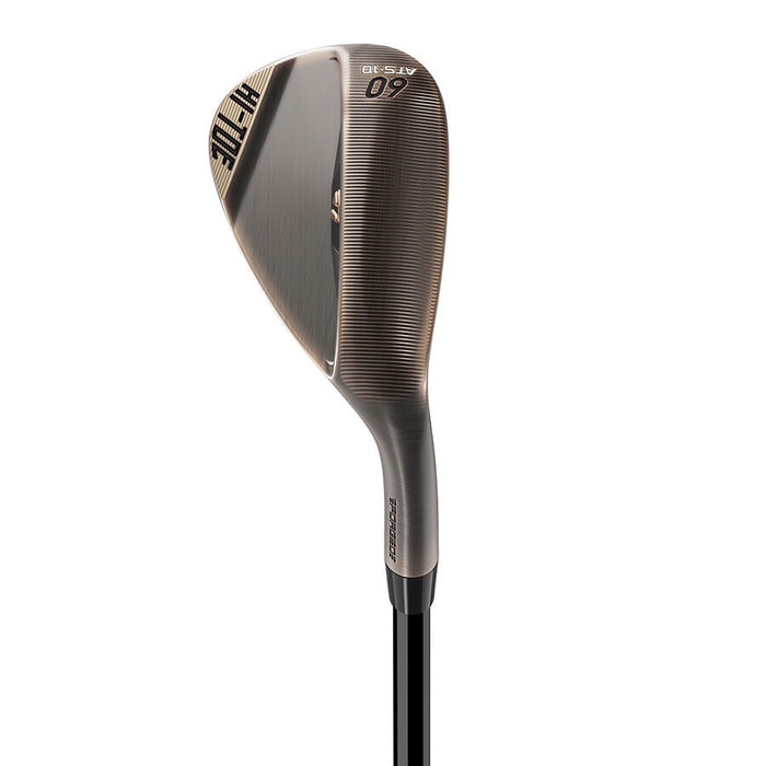 Taylormade Hi Toe 5 wedge in aged copper finish, showing the back view with 60-degree loft and milled face grooves.