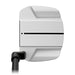 Top-down view of a white PING Scottsdale TEC Ally Blue H putter head with a black alignment line and shaft.