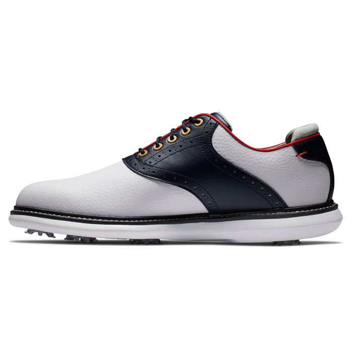 FootJoy Traditions Mens Golf Shoes - Limited Edition White/Navy/Red