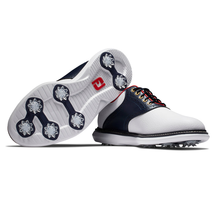 FootJoy Traditions Mens Golf Shoes - Limited Edition White/Navy/Red