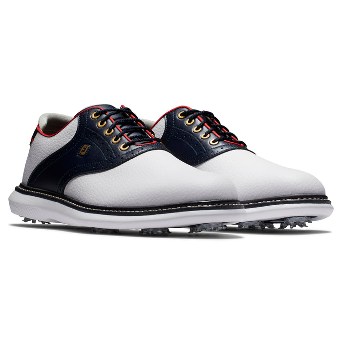 FootJoy Traditions Mens Golf Shoes - Limited Edition White/Navy/Red