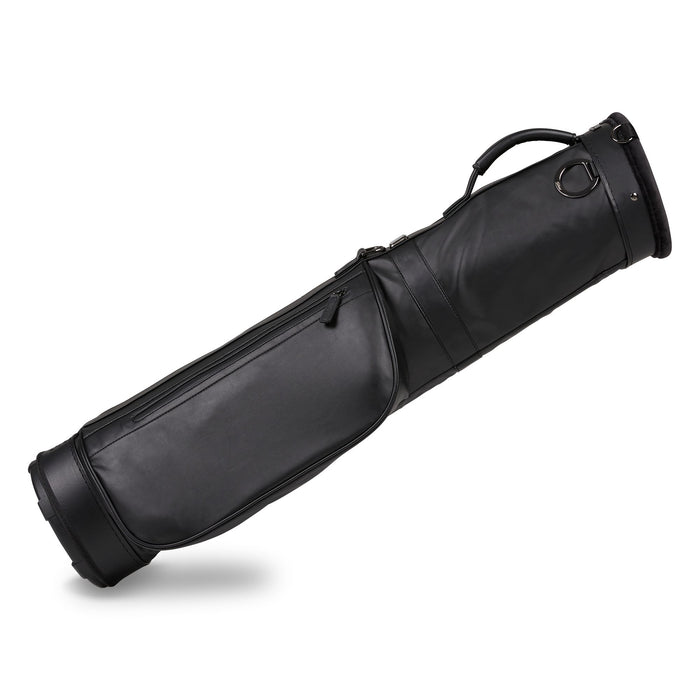 Titleist LINKSLEGEND Carry Golf Bag in black on its side showing big pocket