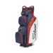 Titleist Cart 14 StaDry Golf Cart Bag in navy, white & red, side view