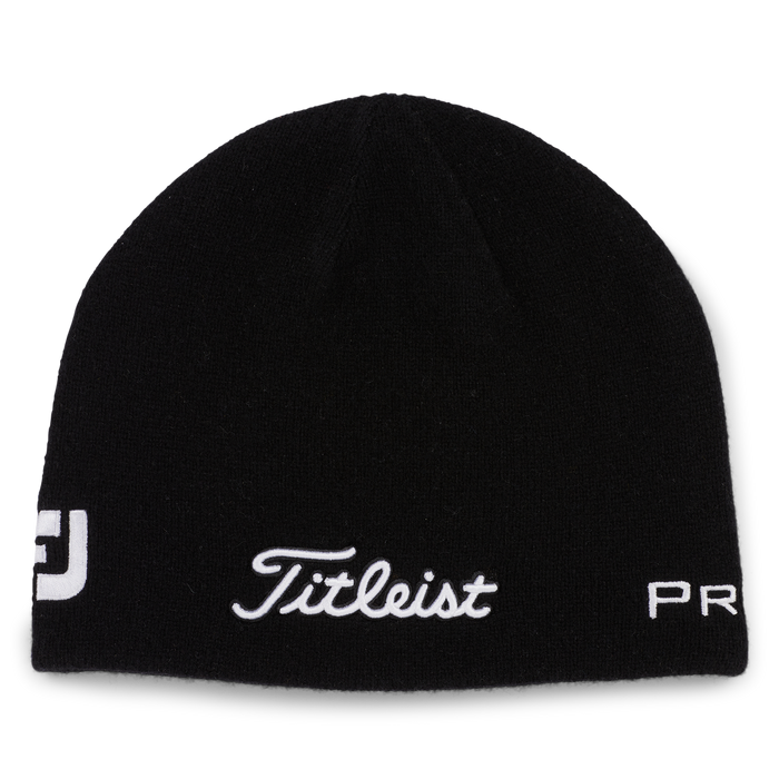 Titleist Tour Merino Golf Beanie Hat - Black front view