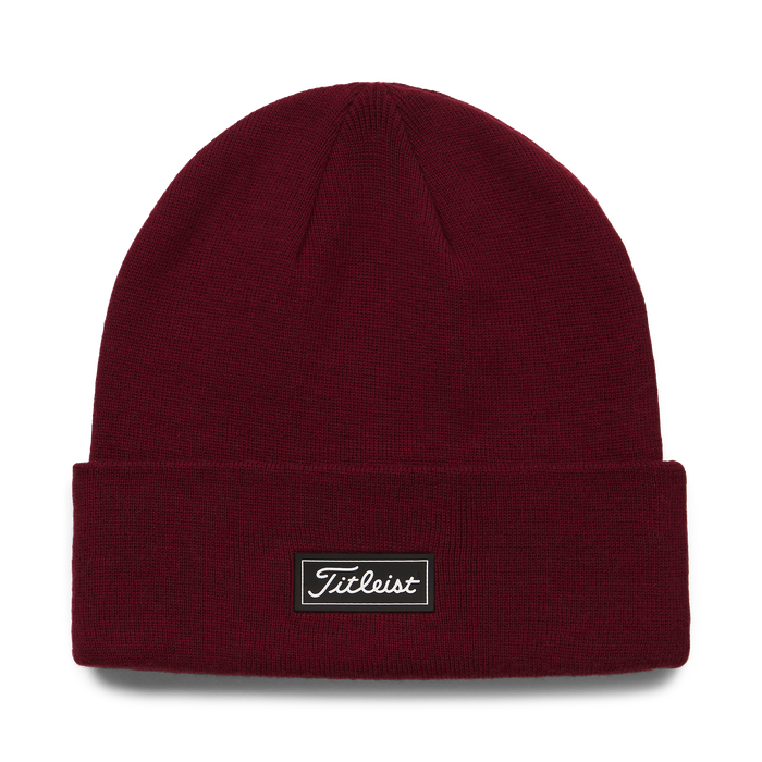 Titleist Charleston Cuff Knit Golf Beanie Hat - New - burgundy - front view