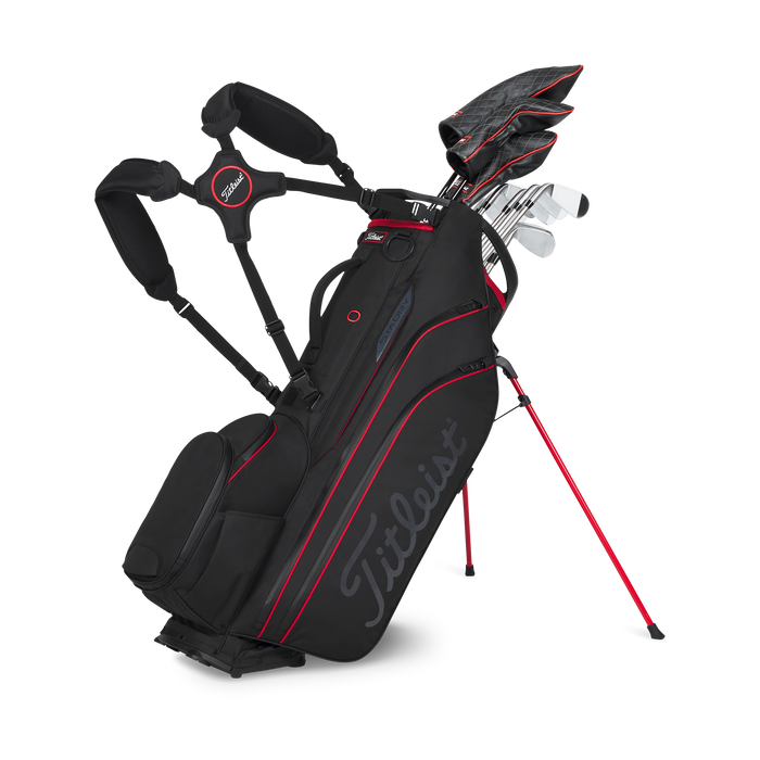 Titleist Hybrid 14 StaDry Golf Bag - Black/Black/Red