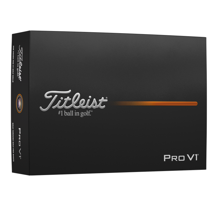 New Dozen Titleist Pro V1 Golf Balls 2025 in White, Yellow or High Numbers.