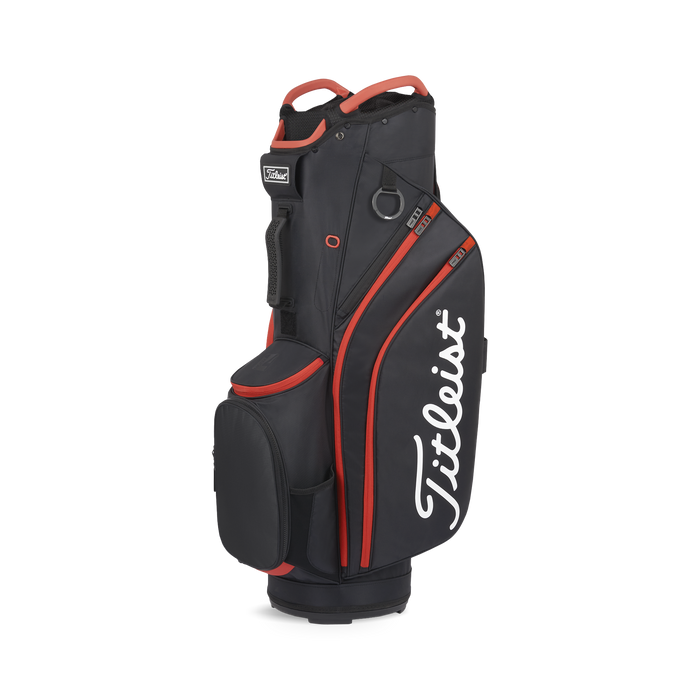 Titleist Cart 14 Lightweight Golf Cart Bag in black red side view