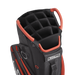 Titleist Cart 14 Lightweight Golf Cart Bag in black and red. View of the 14 way divider