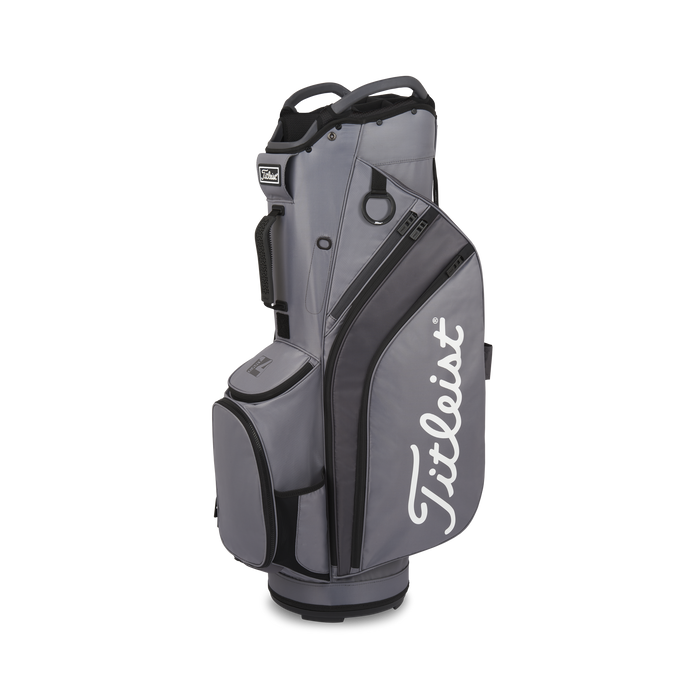 Titleist Cart 14 Lightweight Golf Cart Bag in charcoal grey, side view of the bag