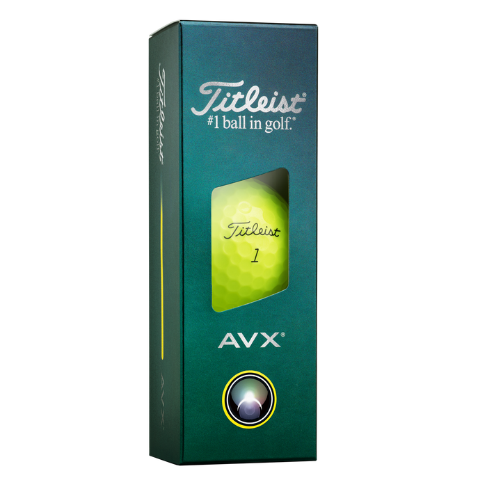 Titleist AVX Golf Balls - yellow sleeve of three view