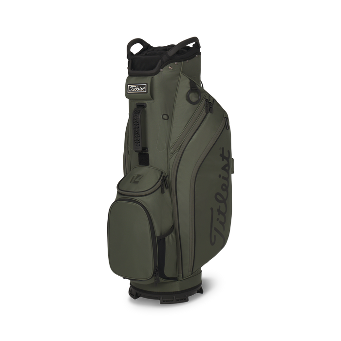 Titleist Cart 14 Lightweight Golf Cart Bag in the new 2026 colour cypress green and black. Side view