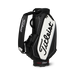 A black and white Titleist Tour Series Tour Golf Bag II with a large white front panel featuring the black Titleist logo, shown on a clean white background.