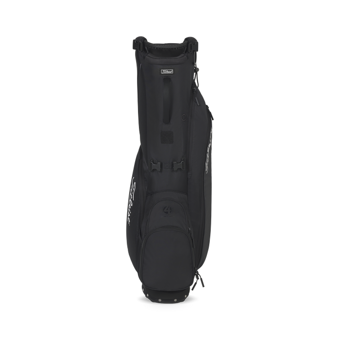 Titleist Players 4 Carbon Stand Bag in black, showing the carry handle and ball pocket