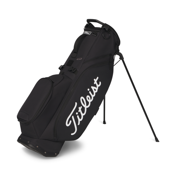 Titleist Players S4 Golf Stand Bag in black on its stand