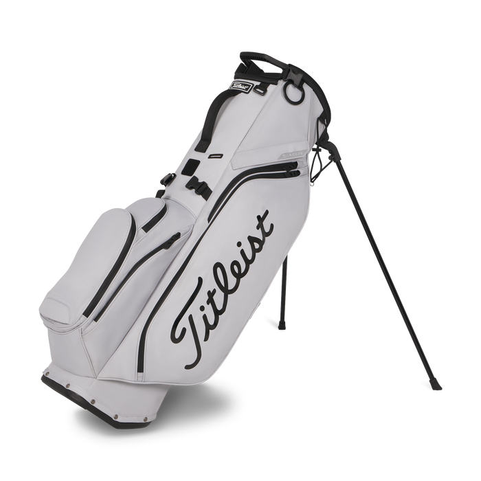 Titleist Players S5 StaDry Golf Stand Bag in light grey on its stand