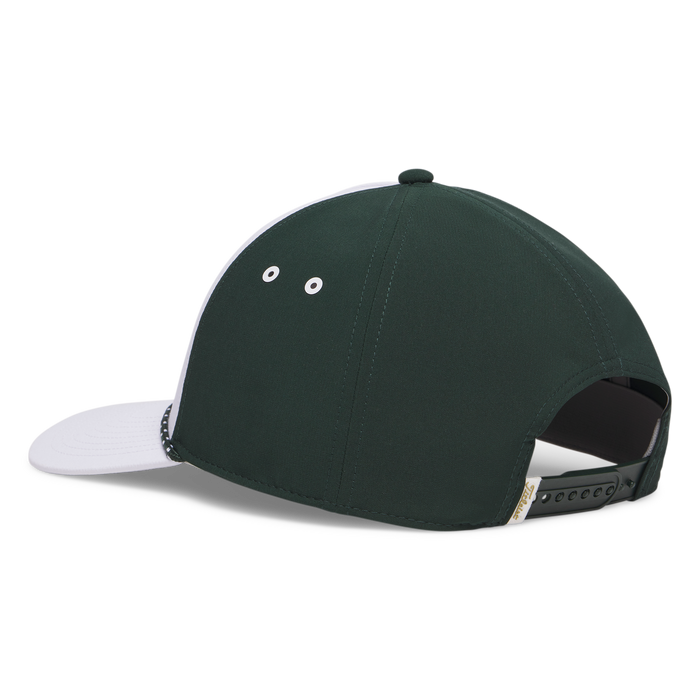 back of the Titleist Limited Edition Tee Time Collection Boardwalk Rope Hat showing adjustable strap