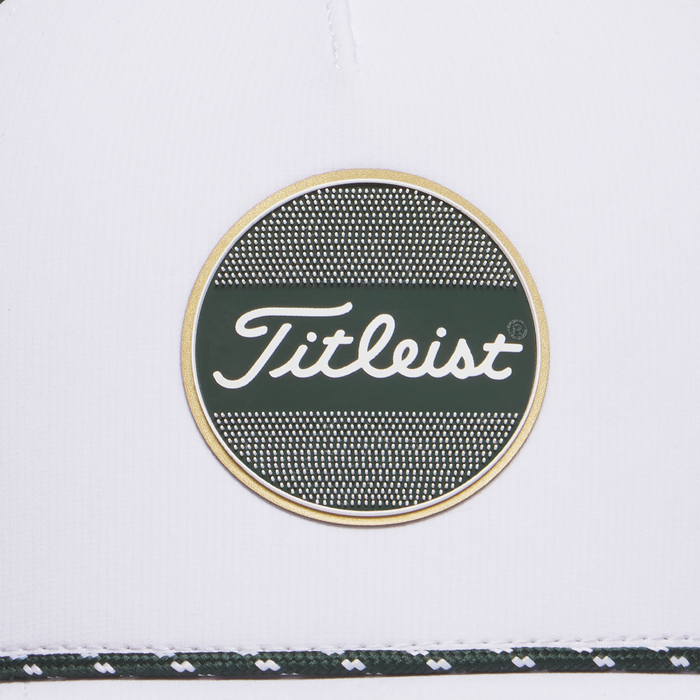 close up of the logo on the Titleist Limited Edition Tee Time Collection Boardwalk Rope Hat