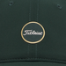 close up of logo on the green and gold Titleist Limited Edition Tee Time Collection Montauk Lightweight Hat