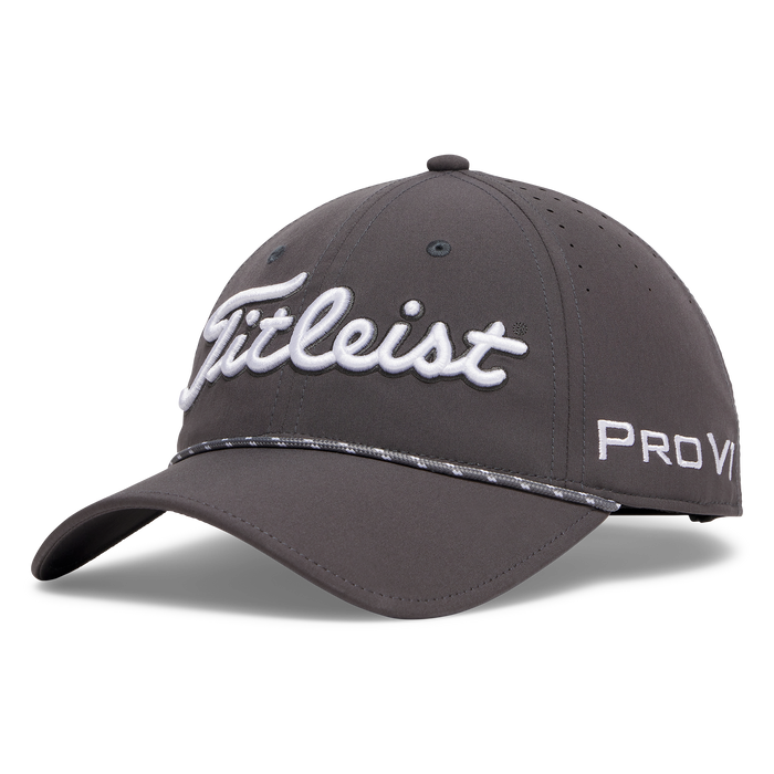 Titleist Tour Breezer Golf Hat 2026 in charcoal grey with white logo