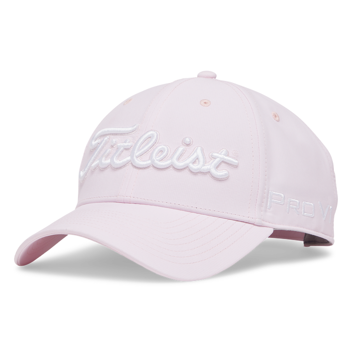 Titleist Tour Performance Golf Hat in new 2026 colour soft pink and white logo