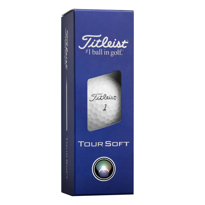 Titleist Tour Soft Golf Balls 2026 - sleeve of three view of white ball