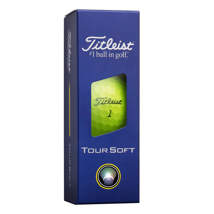 Titleist Tour Soft Golf Balls 2026 - yellow ball sleeve of three