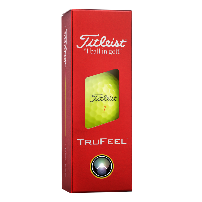 Titleist TruFeel Golf Balls - yellow sleeve of three view