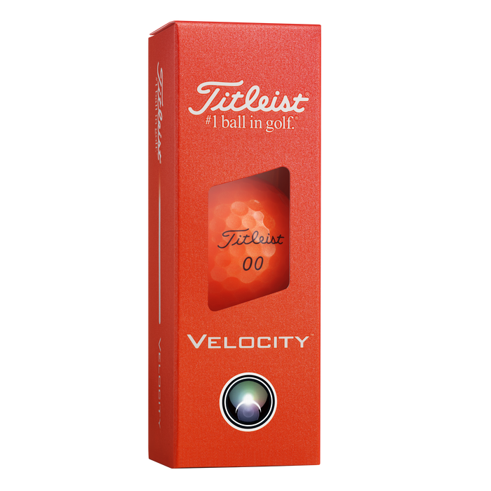 Titleist Velocity Golf Balls - orange sleeve of three 