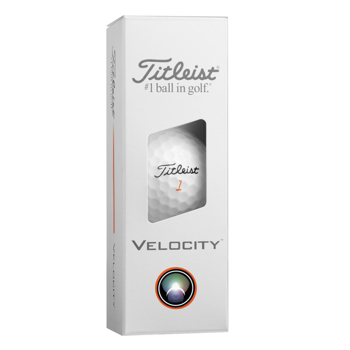Titleist Velocity Golf Balls - white sleeve of three