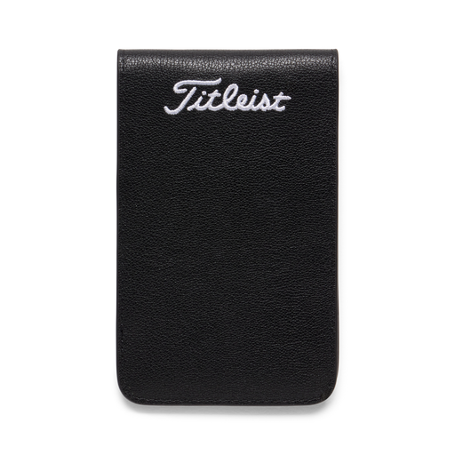 Titleist Golf Yardage Book closed showing the titleist logo on the front