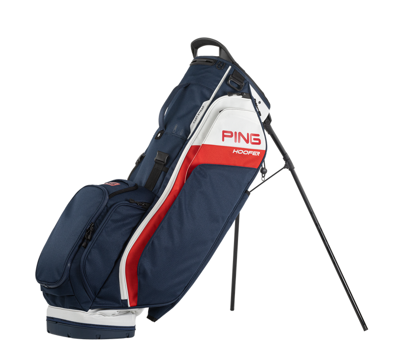 PING Hoofer Golf Stand Bag - navy white red full view