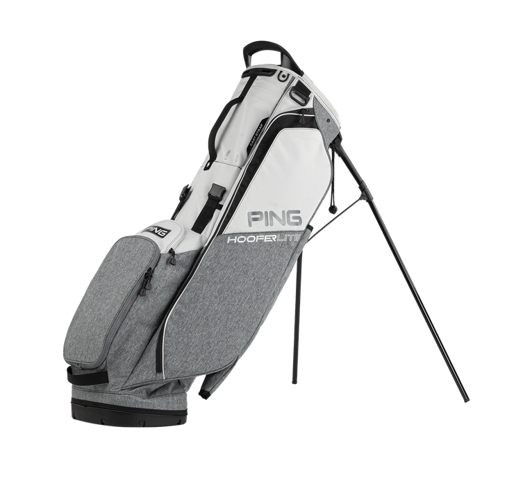 PING Hoofer Lite Golf Stand Bag grey on its stand