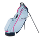 PING Hoofer Lite Golf Stand Bag light blue and pink on its stand