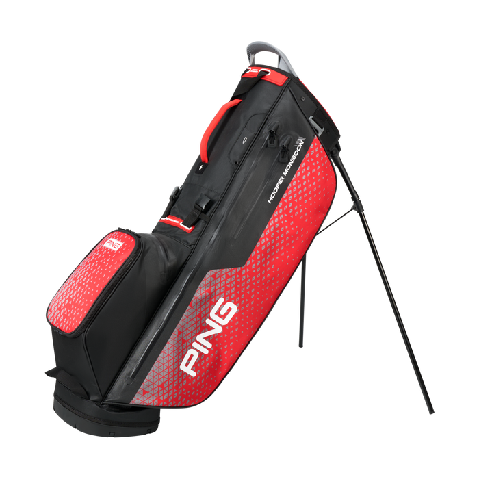 PING Hoofer Monsoon Waterproof Golf Stand Bag - red black