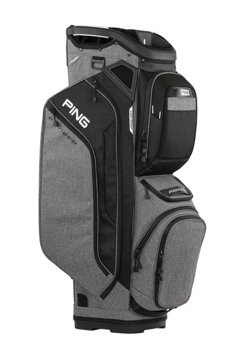 PING Pioneer Golf Cart Bag in hether grey full view of bag