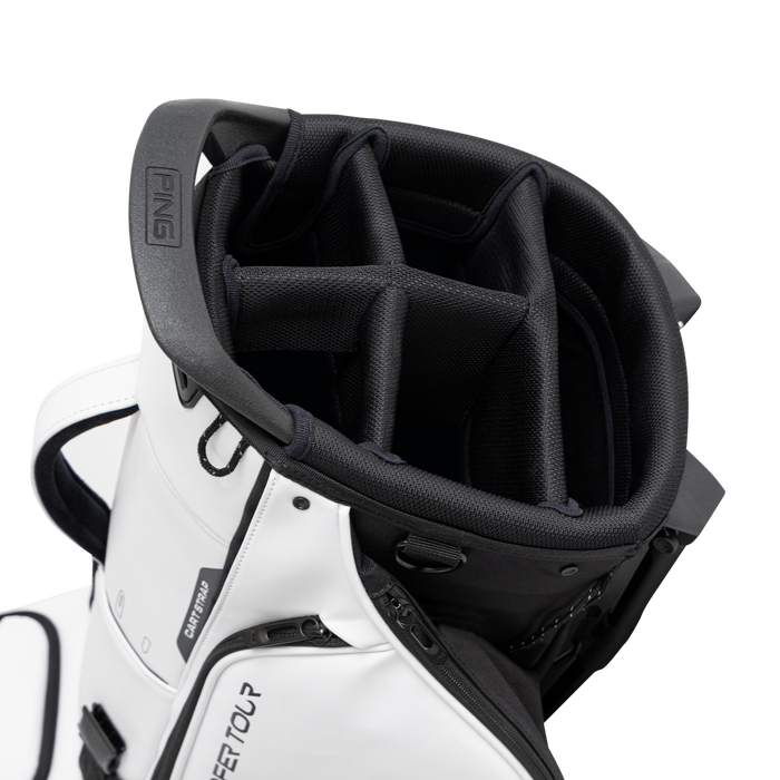PING Hoofer Tour Golf Stand Bag close up of the dividers