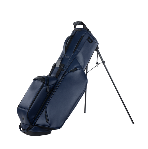 PING Reserve Golf Stand Carry Bag in navy on its stand