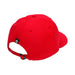 Back view of a bright red FootJoy Performance Golf Cap featuring an adjustable strap and FJ logo detailing.