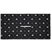 Nike Caddy Golf Towel 2.0 in black with a white graphic pattern of Swoosh logos and golf icons, featuring a centre slit.