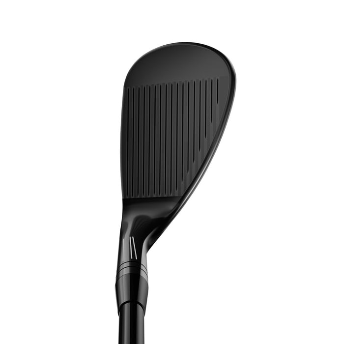 Titleist Vokey SM11 Black Vapor golf wedge, front view showing the matte black club face and grooved design.