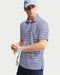Nike Par Men's Dri-FIT striped golf polo in palest purple, featuring a collared neck and short sleeves, front view.